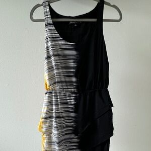 Elizabeth & James Sleeveless Black & Yellow Dress